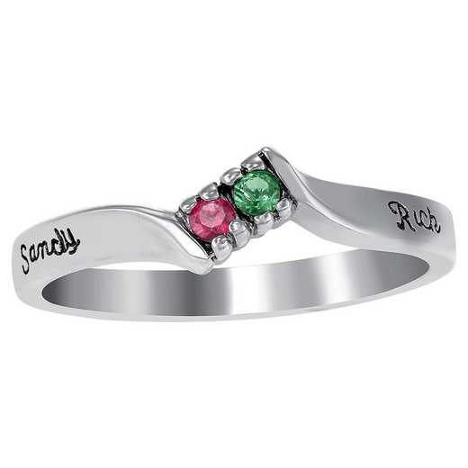 Ladies' Double Birthstone Promise Ring: Timeless Love
